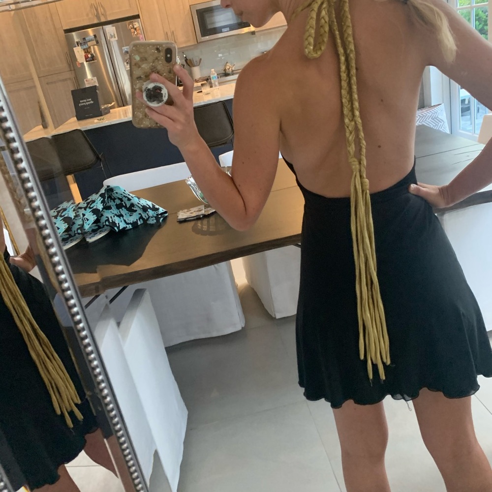 Unaluna Black And Gold Mini Dress View 5
